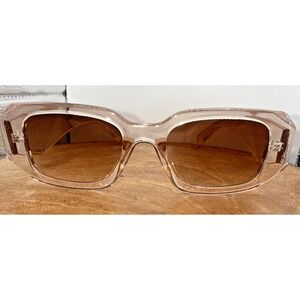 Champagne Jelly Sunglasses Modern Retro Neutral Frames Clean Girl Aesthetic